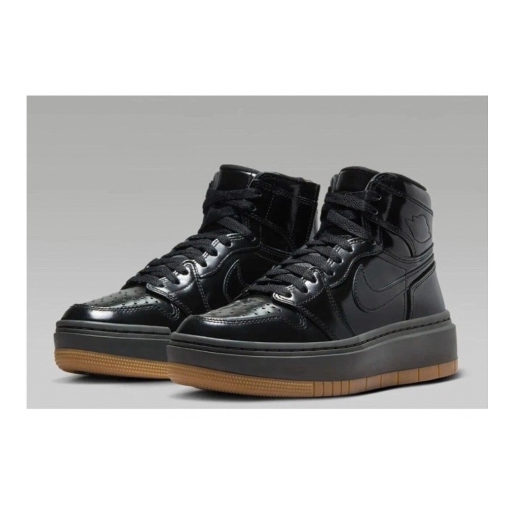 Nike Air Jordan 1 Elevate High Top SE Black Medium Ash Patent Leather Womens 8.5